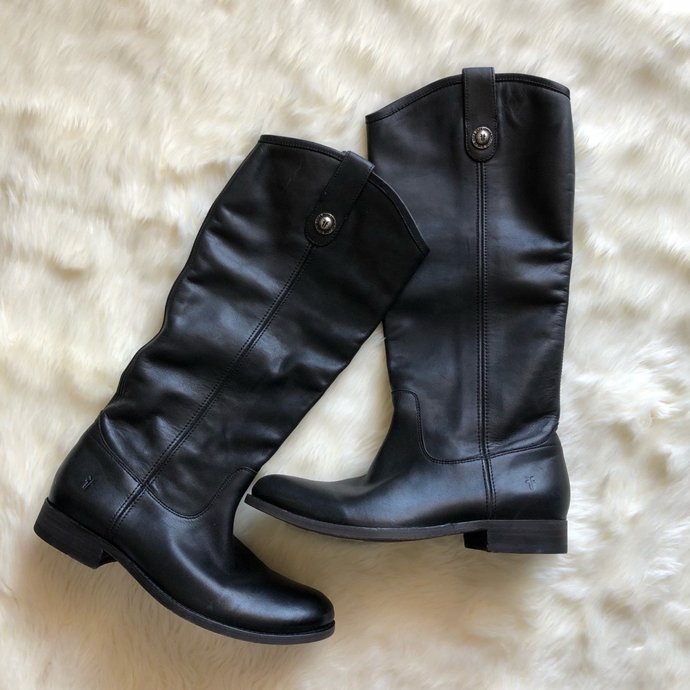 Frye Black Leather Riding Boot